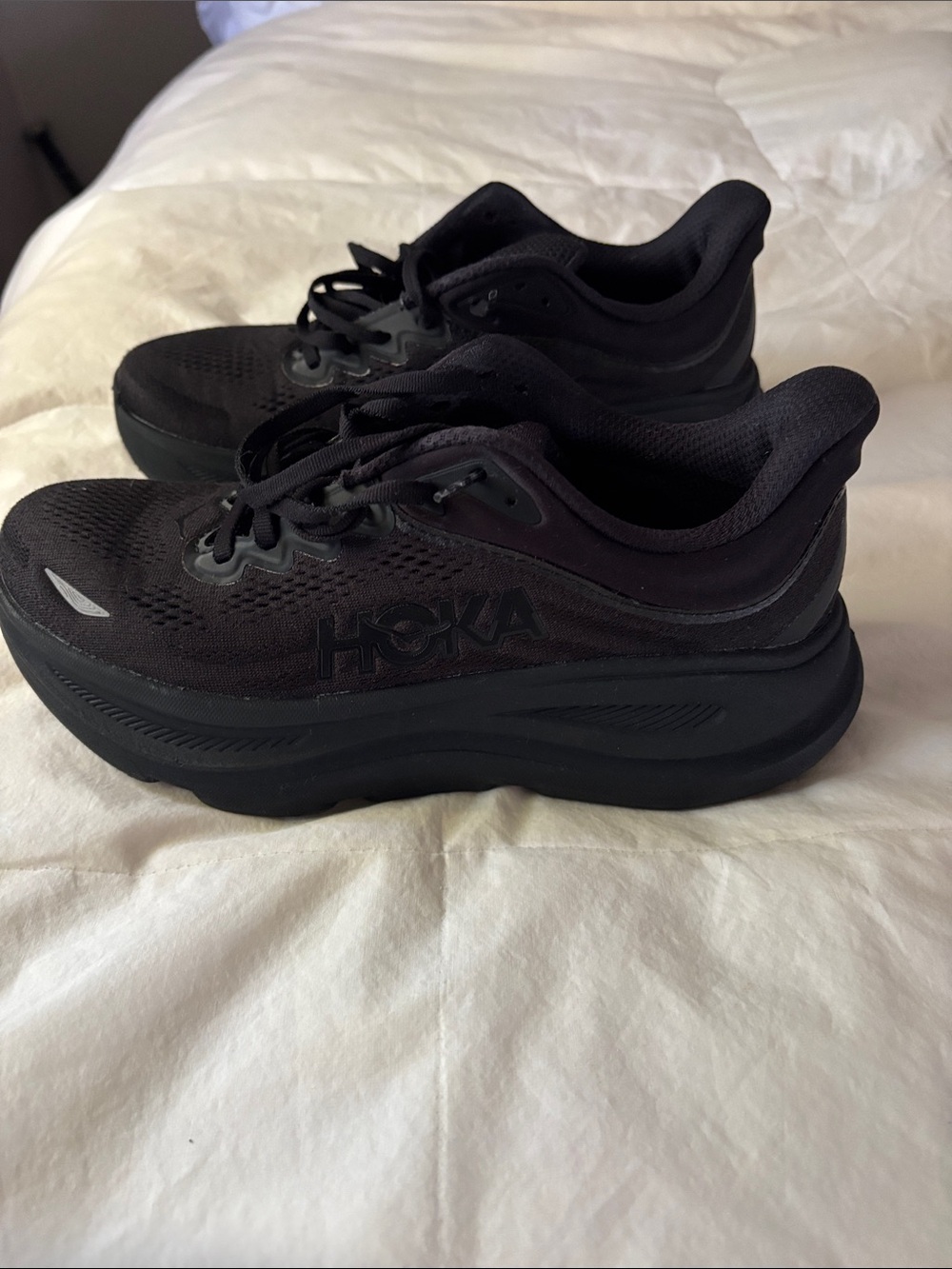 Hoka Black Low-Profile Mesh Running Sneakers